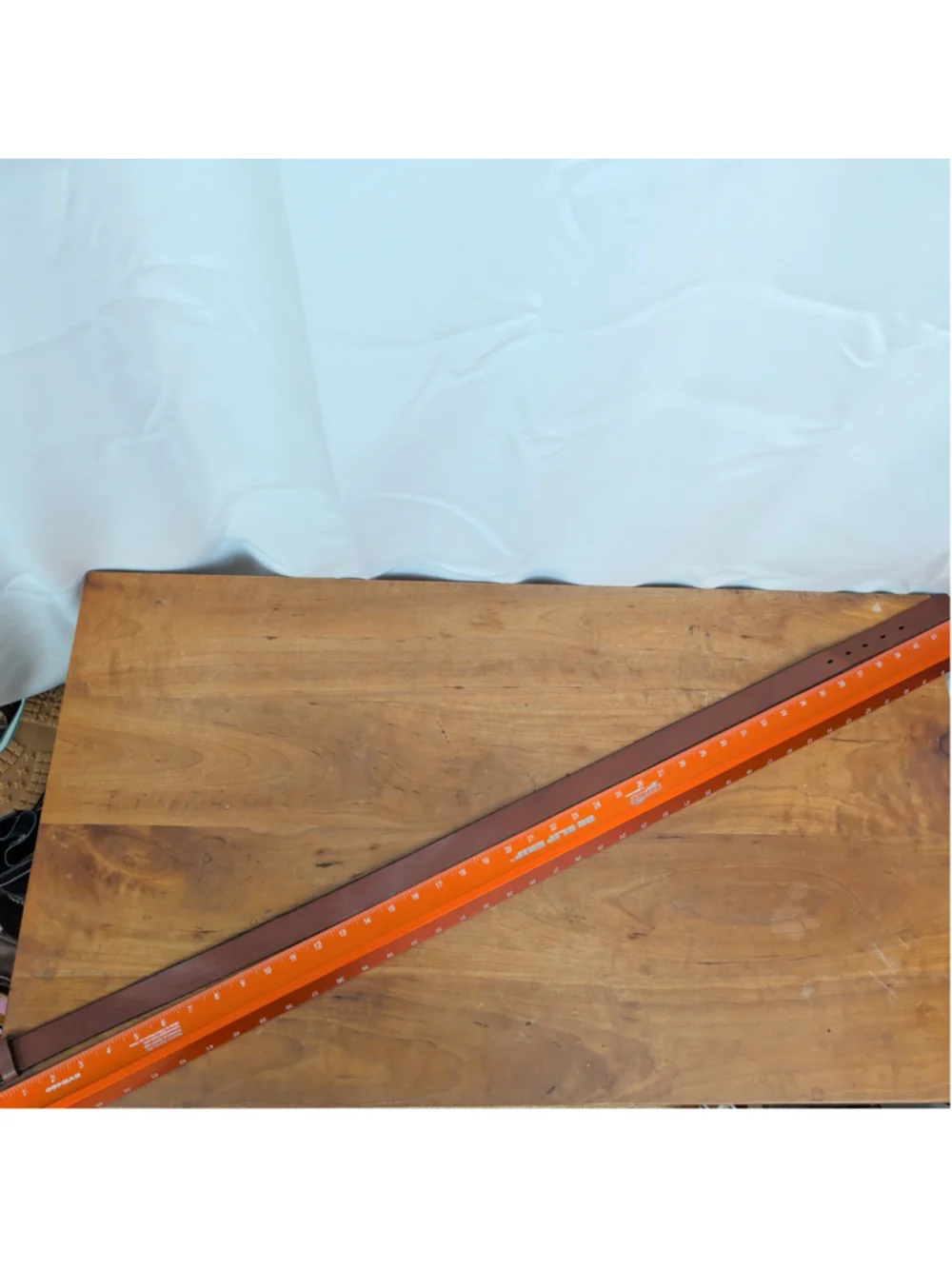 Vintage Saddle Leather Belt With Brass Buckle 38